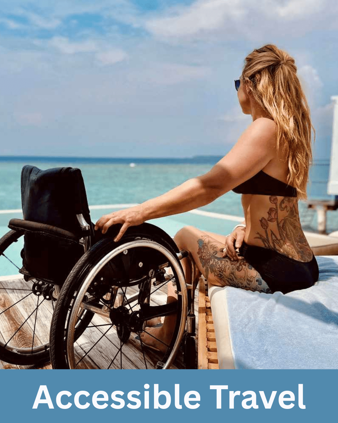 Accessible resort lounge with wheelchair